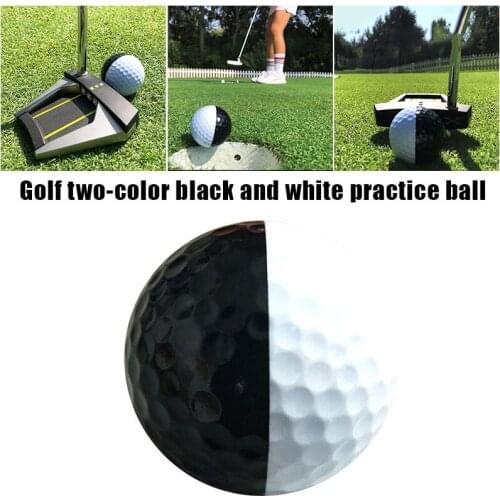 New 3pcs 2-Color Golf Ball Black and White Putter Trainning Aid Durable for Indoor Outdoor Use N66