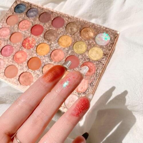 Eyeshadow Palette Professional Highly Pigmented Beauty Accessory 35 Colors Brown Orange Eyeshadow Palette for Party