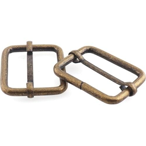 Rectangle Shaped Metal Slides Tri-glides Wire-formed Roller Pin Buckles Strap Slider Adjustable Buckles DIY Leather Craft Buckle