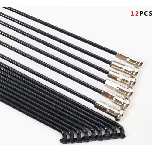 12Pcs 100-296mm Stainless Steel Bicycle Spokes Bike MTB Wheel Radius knitting Needle Spokes Electric Bike Copper Nipple