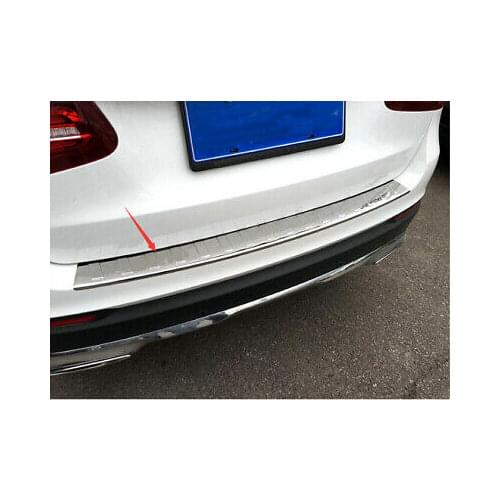 Steel Chrome Outer Rear Bumper Protector Sill Trim For Mercedes Benz GLC 15 - 19
