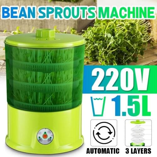 220V Bean Sprouts Maker Thermostat Green Vegetable Seedling Growth Bucket Automatic Electric Sprout Bud Germinator Machine