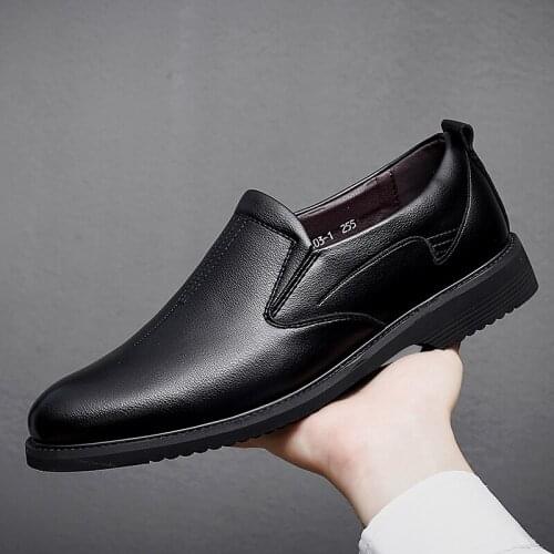 Men Dress Shoes Men slip on Luxury italian style Shoes Shadow Leather outdoor Luxury Fashion black Groom Wedding Shoes men