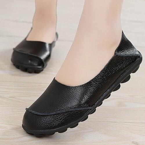Women Loafers Casual Ladies Fashion Shoes Female Genuine Leather Woman Flats Breathable Nurse Shoes Basket Femme Tenis Feminino