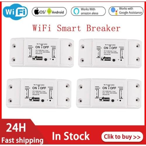 Tuya DIY Wifi Remote Control Wifi Smart Light Switch Breaker Universal Wireless Breaker Timer With Alexa Google Home Smart Home