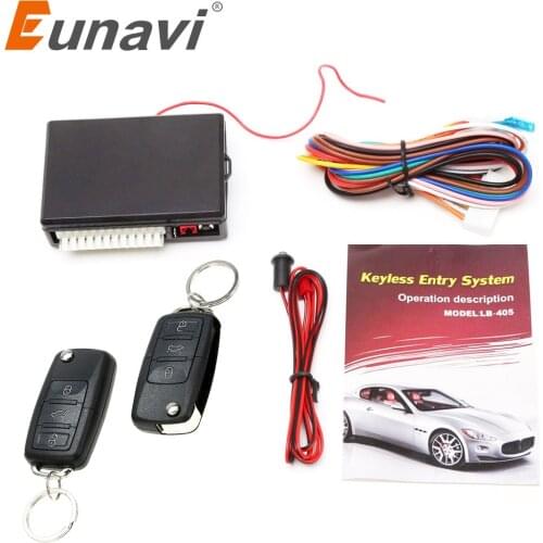 Eunavi Universal Car Auto Remote Central Control kit Keyless Entry System LED Keychain Central Door Lock Locking Vehicle