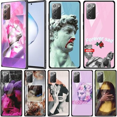 Sad Aesthetic Art Tempered Glass For Samsung Galaxy Note 20 Ultra 10 9 8 Plus Lite A70 A50 A40 A30 A20 A10 Phone Case
