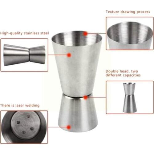 1Pcs 25/50ml Steel Bar Wine Cocktail Shaker Jigger Double Bar Measurer Shot Tools Wine Drink Single Cup Pourers Mixer M1G4