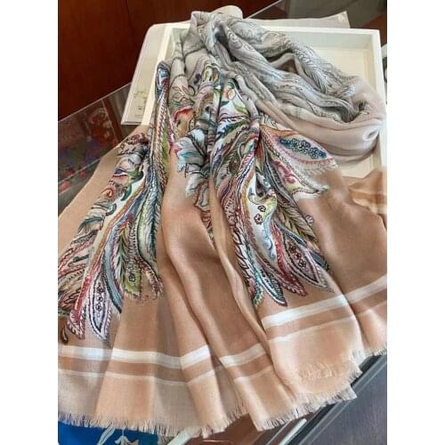 Paisley Print 100% Cashmere Scarf Pashmina Luxury Lightweight Winter Scarves Foulard 2021 New Design 200*100cm