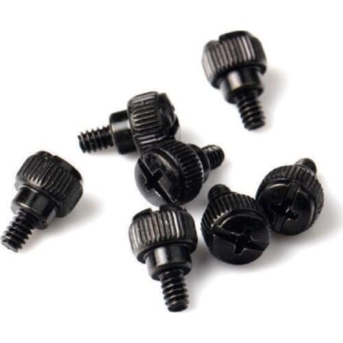 50pcs Black/Sliver Desktop Computer Case Thumb Thumbscrews Screws 6#-32*5 PC Qualified