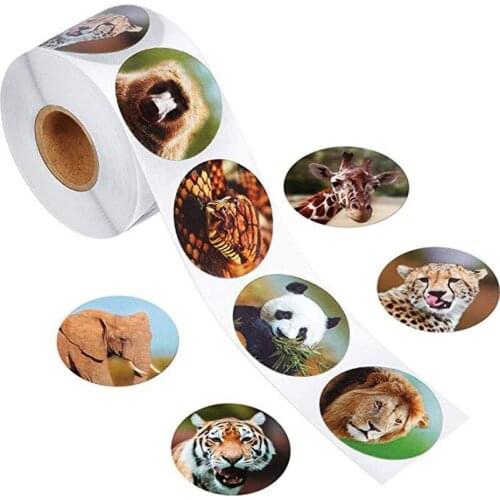 500/rolo 2.5cm Arco-íris Animal Graças Scrapbooking Caderno Artigos de Papelaria Produto Pode Selar Decorativo Bonito Adesivo