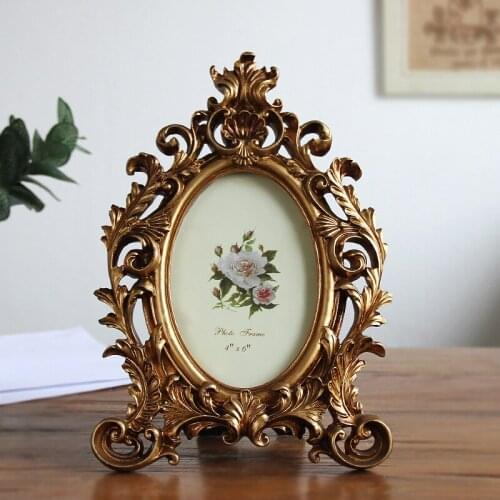 6-inch 7-inch 8-inch European Picture Frame Antique Old Oval Resin Furniture Creative Photo Framed Art