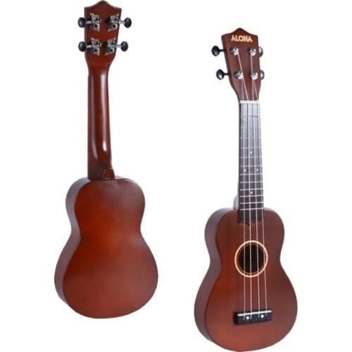 Aiersi 21 Inch Soprano Ukulele for Beginners, Kid Guitar Four String Wood Black Brown Pink Yellow Blue Children Ukelele
