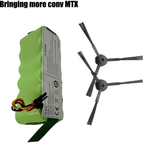 Battery For Ecovacs 14.4V 3500mah+A pair Side brush for Ecovacs CR120 Dibea Panda X500 X580 Kk8 Haier Sweeping battery pack t321