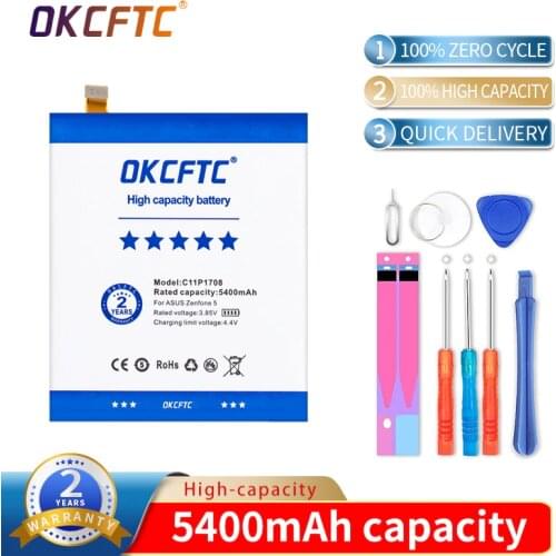 OKCFTC c11p1708 5400mAh Battery For ASUS Zenfone 5 5Z ZE620KL X00QD ZS620KL Z01RD Battery + Tools