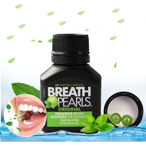 Australia Breath Pearls Original Freshens Breath Pills Peppermint Parsley Flavour for Long Lasting Fresh Breath Fight Bad breath