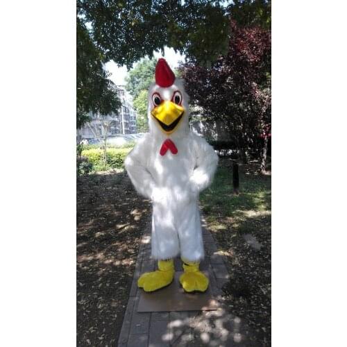 White Chicken Mascot Costume Suit Cosplay Party Game Dress Outfit Halloween Adult Mascot Costume