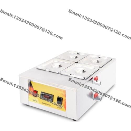 Free Shipping Heavy Duty 110v 220v Electric 4 Pan Bain Marie Chocolate Tempering Melter Warmer Water Heat Machine