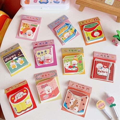Cartoon Cute Breakfast Snacks Shape Memo Pad Girl Creative Note Paper Kawaii Amusing Message Paper Label School Stationery