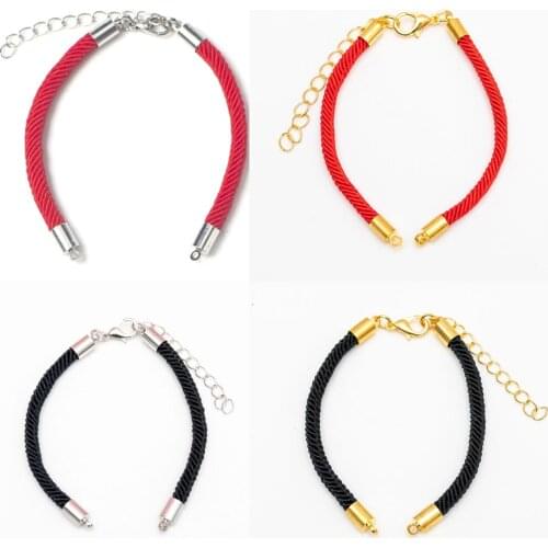 10PCS/lot 3mm 4mm Black Red String Chain Adjustable Link Chain for DIY Connectors Charms Bracelets Jewelry Making Accessories