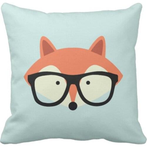 Throw Pillow Cover Foxes Cute Hipster Red Animals Decorative Pillow Case Home Decor Square 18 x 18 Inch Pillowcase
