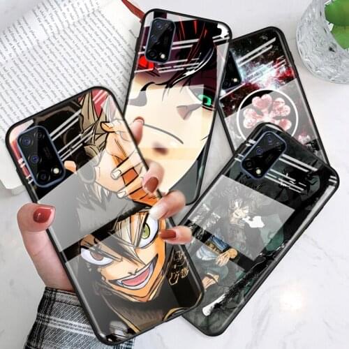 Tempered Glass Cover Anime Black Clover For OPPO A9 2020 A52 Find X2 Lite Realme 7 7i 6 5 Pro C3 XT Phone Case Shell