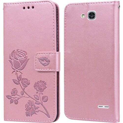 Luxury Leather Flip Book Case for LG L90 D405 D410 D415 Dual Sim Rose Flower Wallet Stand Case Phone Cover Bag