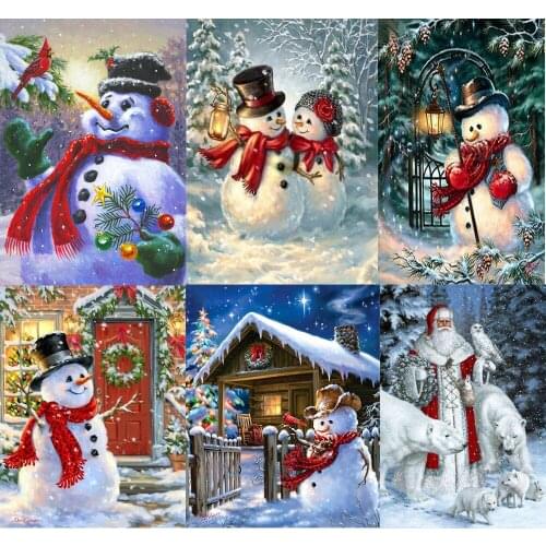 DPF 5D Round/Square full Diamond Painting Cross Stitch snowman Crafts Diamond Embroidery Mosaic Needlework kits Home Decor