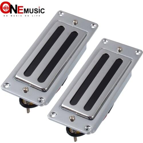 Two Line Mini Electric Guitar Humbucker Pickup for LP Guitar Chrome
