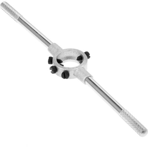 DRELD 1Pc 20mm Die Wrench Steel Circular Die Handle Hand Tools for M4.5-M6 Dies Threading Tools Metal Workpiece Thread Maker