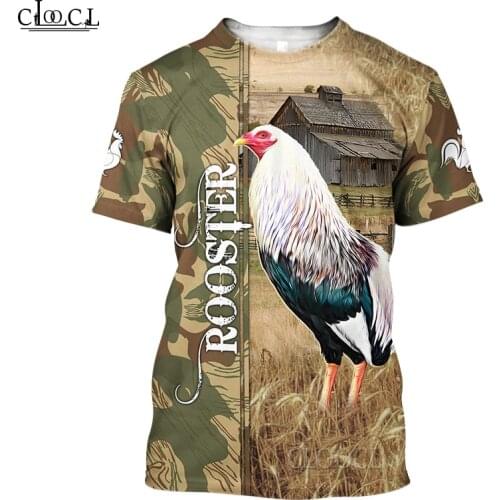 HX Newest Unisex T-Shirt Men Streetwear Popular Animal Rooster 3D Print Harajuku Short Sleeve Casual Pullover Drop Shipping