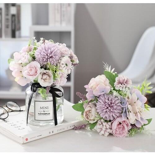 Artificial Flowers Silk Peony High Quality Bride Bouquet Wedding Fake Flower Home Decor Accessories