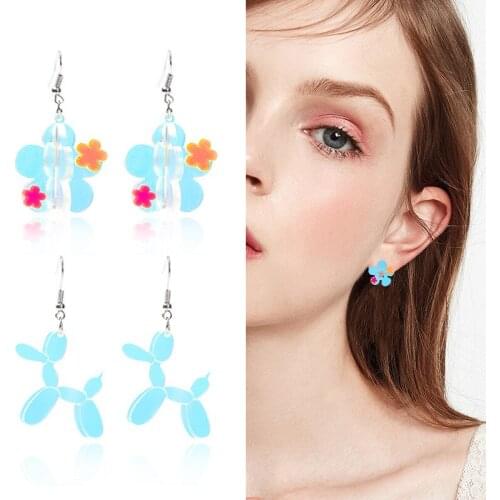 Colorful Acrylic Flower Star Creative New Small Animal Graphic Earrings For Women 2021 Summer New Style Jewelry Free Shipping