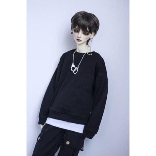 Uncle BJD doll clothes size 1/3 1/4 MSD fashion short-sleeved contracted joker holiday two printing who dress in black and white