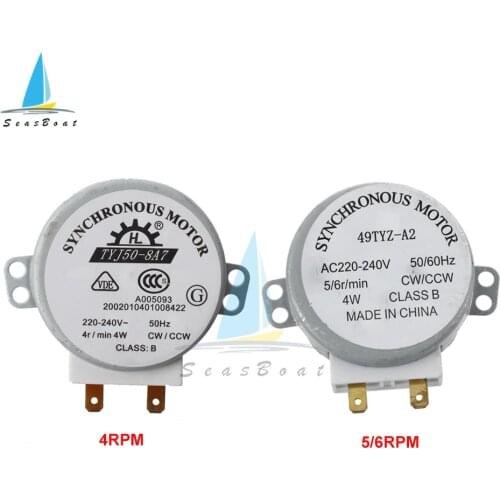 AC 220-240V 4W 4/5/6RPM Micro Synchronous Motor for Warm Air Blower 50/60Hz CW/CCW TYJ50-8A7 49TYZ-A2 Microwave Oven Tray Motor