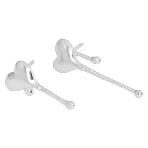 Minimalist Asymmetric Love S925 Sterling Silver Stud Earrings For Women Jewelry 2021, Cute Heart Earings Best Friends Girl Gifts