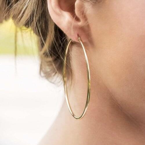 Fashion Smooth Big Circle Hoop Earrings Brincos 2020 Simple Personality Large Round Loop Earrings for Women DIY Jewelry