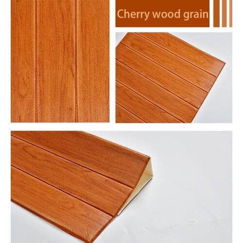 3D PE Foam Wood grain Panel Wall Stickers For Kids Rooms Home Decor Removable Kids Safty Art Mural Self-adhesive DIY Wallpaper