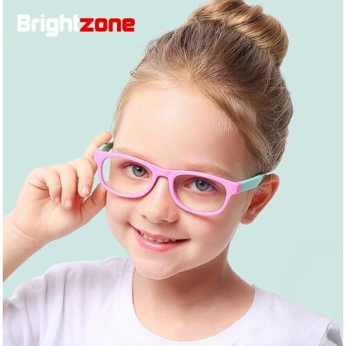 Brightzone 2018 New tr90 round Children Anti Blue Light Glasses frame optical Girl Ultraviolet Rays Goggles Computer Mobile