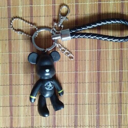 New Bear Style Key Chain Leather Key Ring Cute Pendant Bag Charming Car Holder Personality Gifts