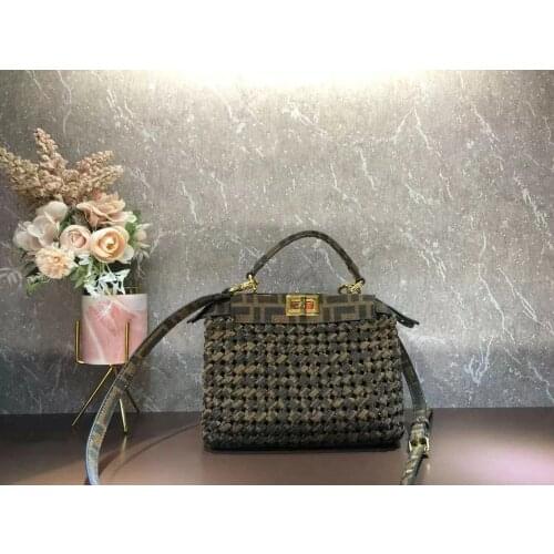 Luxury Brand Designer Retro Jacquard Canvas Woven Hollow Shoulder Bag For Women New Fashion Lady Personality Wild Messenger Bag