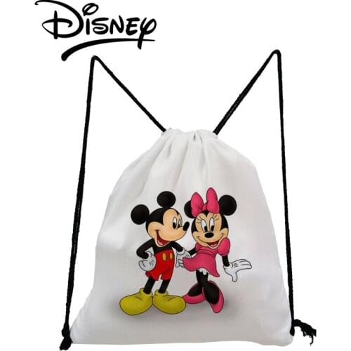 Disney Mickey Minnie Printed Backpack Fashion Cartoon Child Mini School Bags Girl Storage Bag Party Swim Travel Drawstring Bags