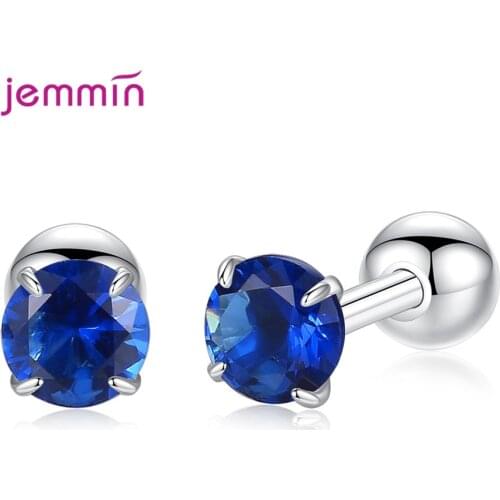 High Quality 100% 925 Sterling Silver AAAA+ Clear CZ Stud Earrings for Women Fashion Small Ball Sleeping Jewelry Birthday Gift