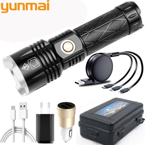 XHP90.2 LED Flashlamp Rechargeable Power Bank 18650 26650 Battery Flashlamp Aluminum Zoom Waterproof Lantern High Quality 4 Cell