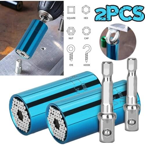 2Pcs Universal Socket Ratchet Wrench Multi Sleeve Wrench Repairing Hardware Tools Portable Hand Combined Tools Socket Wrench
