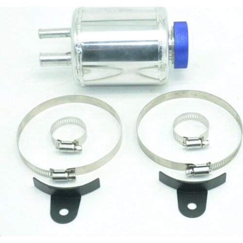 Universal Aluminium Alloy Quality Fuel cell Surge Tank Power steering tank Oil Catch Can Tank Silver