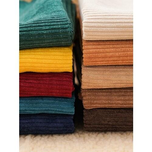 Corduroy Fabric Solid Color Shirt Childrens Cotton Jacket Sweater Sofa Velvet Cloth Lining DIY Sewing Brocade Blue Black White