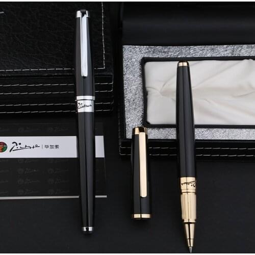 High Quality Pimio 918 Smooth Black and Gold/Silver Clip Roller Ball Pen with Original Gift Box Office Stationery Ballpoint Pens