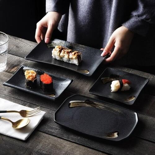 Japanese Style Ceramic Sushi Plate Dinner Plates Snack Dishes Inventory Heart Sashimi Plate Restaurant Household Dishes