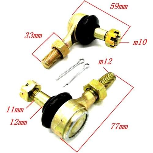 1pair M10 Bolt Tie Rod End Ball Joints Joiner for 110cc 125cc Quad Dirt Bike ATV Buggy Go Kart Motorcycle M10XM12